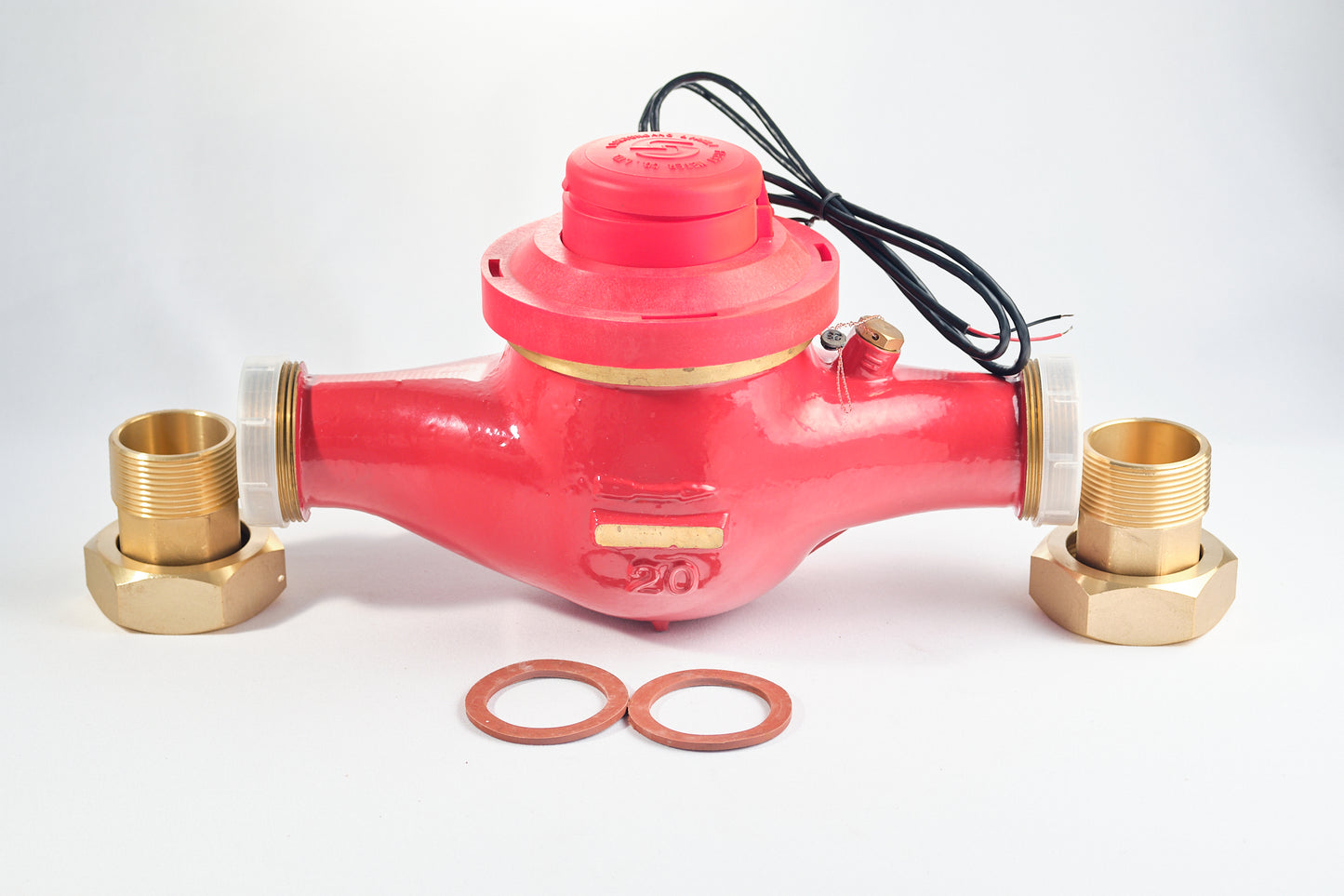 40mm Multi-Jet HOT Water Meter Fitted with 10L Pulse c/w BSP Nut & Tail